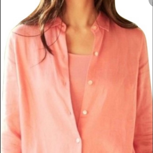 J. Jill Tops - NEW! Coral J.Jill ‘Love Linen’ Shirt 2X